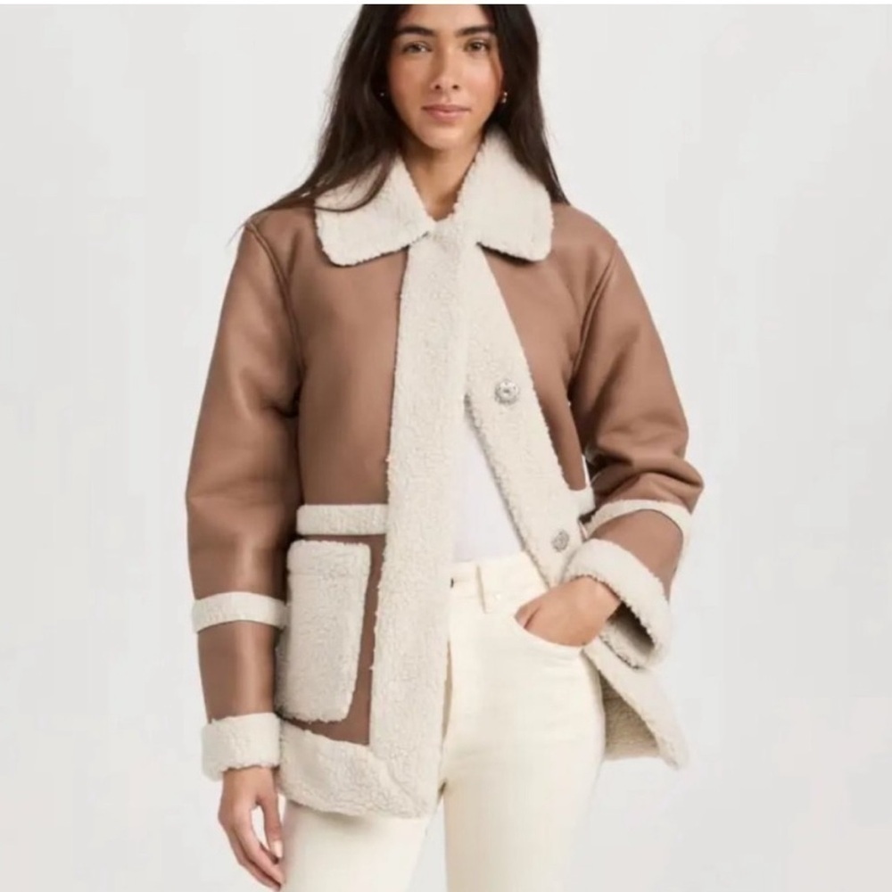 Avec Les Filles Shearling Jacket Size S Nwt